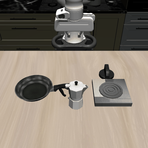 Turn on the stove and put the moka pot on it